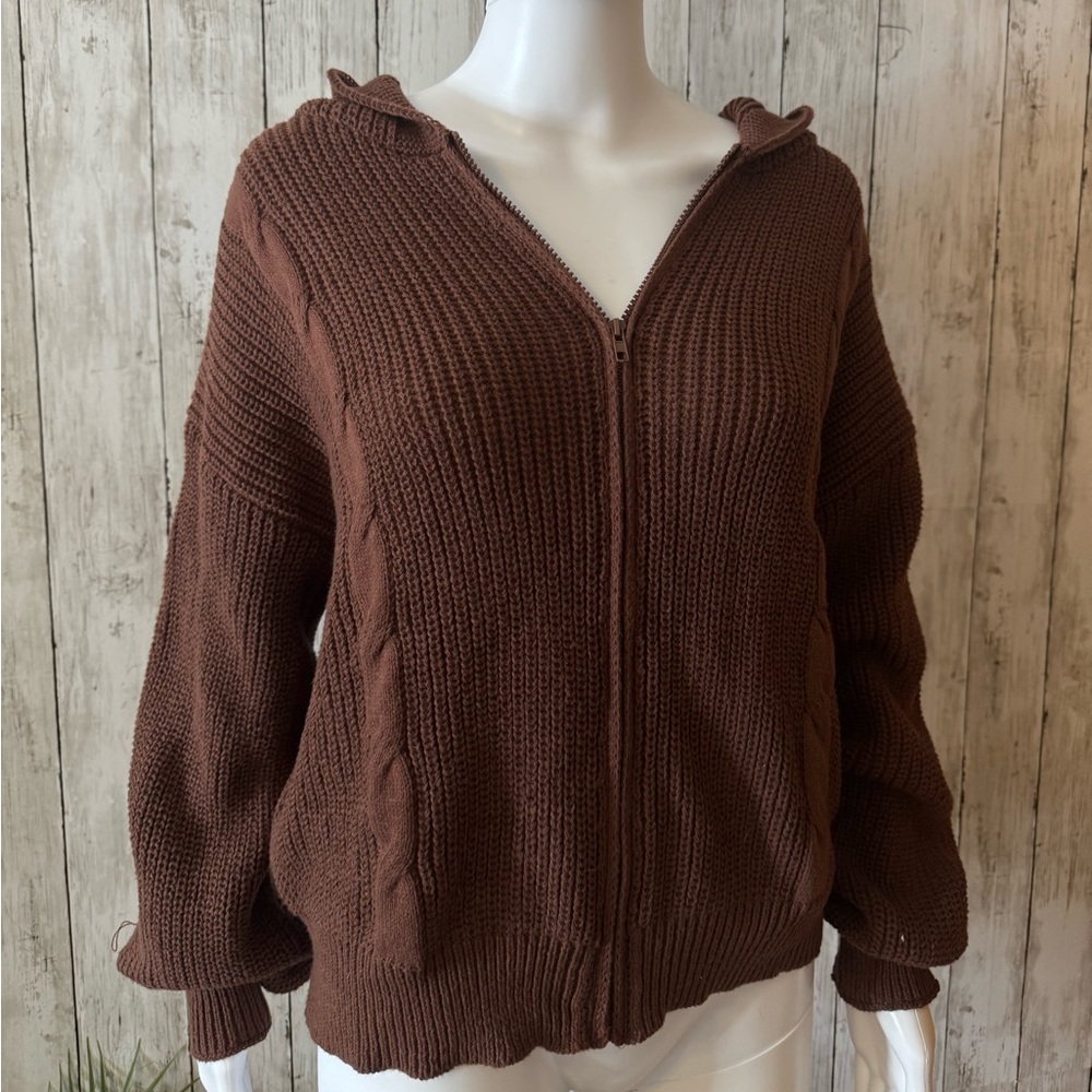 Brown Cable Knit Women's Sweater